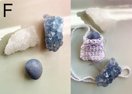 【担当エンジェルと澄んだ空色のおうち】クリスタル2個セット豪華おまけつき（セレスタイト・エンジェライト）