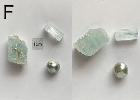 【アクアマリンの聖域】ミニクリスタル3個セット（アクアマリン2個と海洋パール）