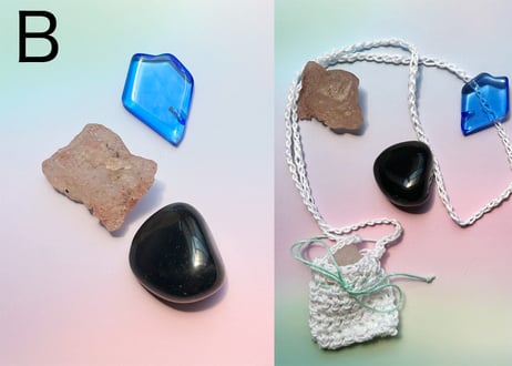 【内なる雪解けを刻むQuartz of Course】クリスタル3個セット（アイスクォーツ・シベリアンブルークォーツ・ブラックオブシディアン）