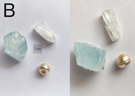 【アクアマリンの聖域】ミニクリスタル3個セット（アクアマリン2個と海洋パール）