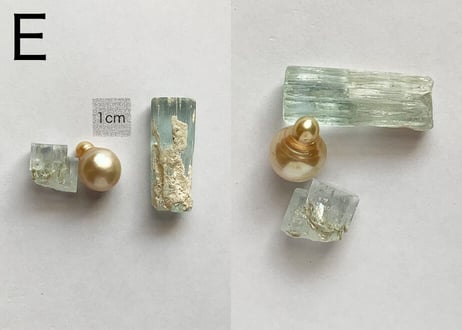 【アクアマリンの聖域】ミニクリスタル3個セット（アクアマリン2個と海洋パール）