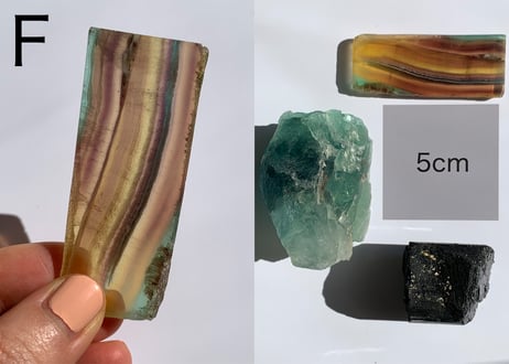 【カオス整頓マニアと黒い掃除機】クリスタル3個セット（フローライト2種・ブラックトルマリン）