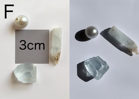 【アクアマリンの聖域】ミニクリスタル3個セット（アクアマリン2個・海洋パール）