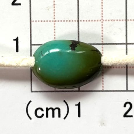 2mm穴　ターコイズビーズ　タンブル　No.8990　14mm　現品
