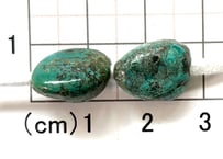 2mm穴　ターコイズビーズ　ナゲット　2個　13mm　現品　No.1520