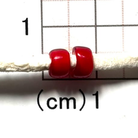 濃赤　ホワイトハーツ　2個　　6mm　NO.1139　現品