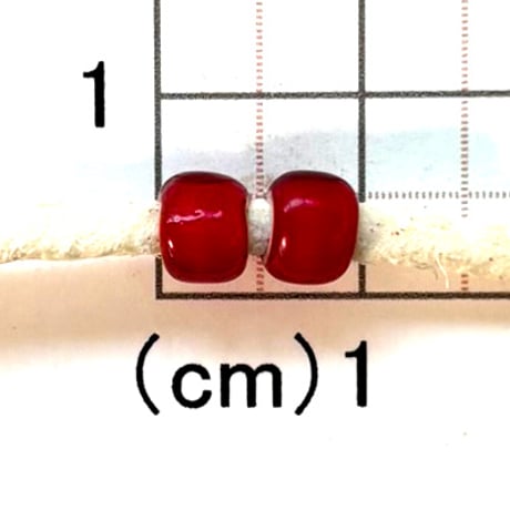 濃赤　ホワイトハーツ　2個　　5.5mm　 NO.1212　現品