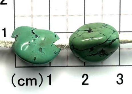 2mm穴　ターコイズビーズ　ナゲット　2個　15mm　現品　No.8181