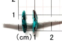 2mm穴　ターコイズビーズ　さざれ　A　2個　No.1434　　14mm　　現品