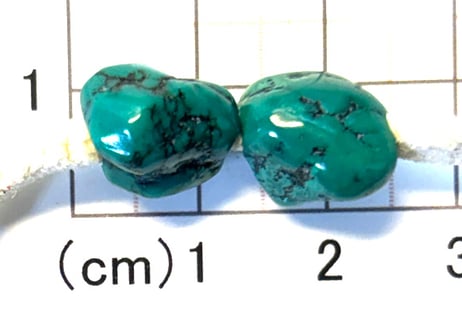 3mm穴　ターコイズビーズ　ナゲット　　2個　No.1571　13mm　現品