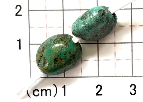 2mm穴　ターコイズビーズ　ナゲット　2個　13mm　現品　No.1520