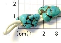 4mm穴　ターコイズビーズ　ナゲット　　2個　No.8528　18mm　現品