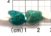 3mm穴　ターコイズビーズ　ナゲット　　2個　No.1503　16mm　現品