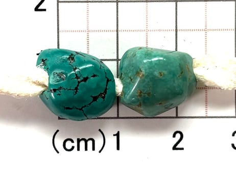 3mm穴　ターコイズビーズ　ナゲット　　2個　No.1503　16mm　現品