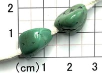 2mm穴　ターコイズビーズ　ナゲット　2個　15mm　現品　No.8181