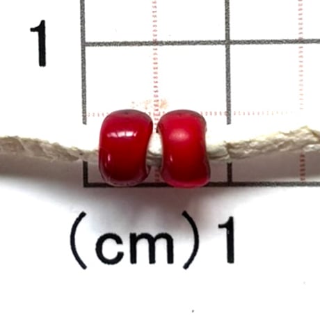 濃赤　ホワイトハーツ　2個　5mm　NO.1195　現品