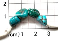 2mm穴　ターコイズビーズ　ナゲットA4個　11mm　現品　No.1604