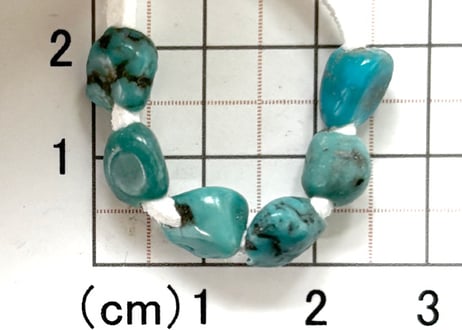 2mm穴　ターコイズビーズ　ナゲットA6個　7mm　現品　No.1423
