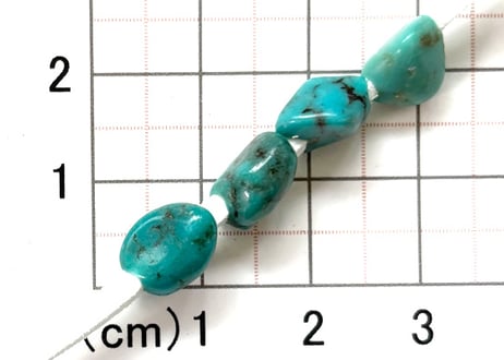 2mm穴　ターコイズビーズ　ナゲットA4個　8mm　現品　No.1522