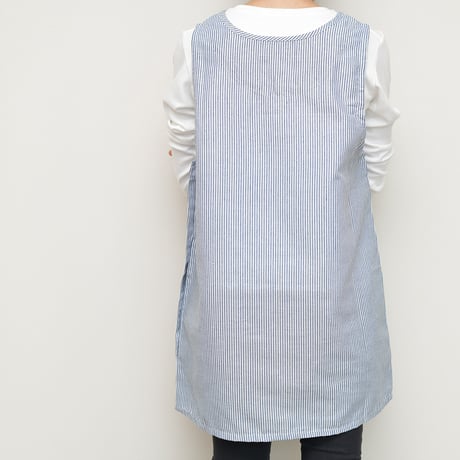 2025秋冬新作 保育士エプロン ASR10799 ブルー サイドボタン