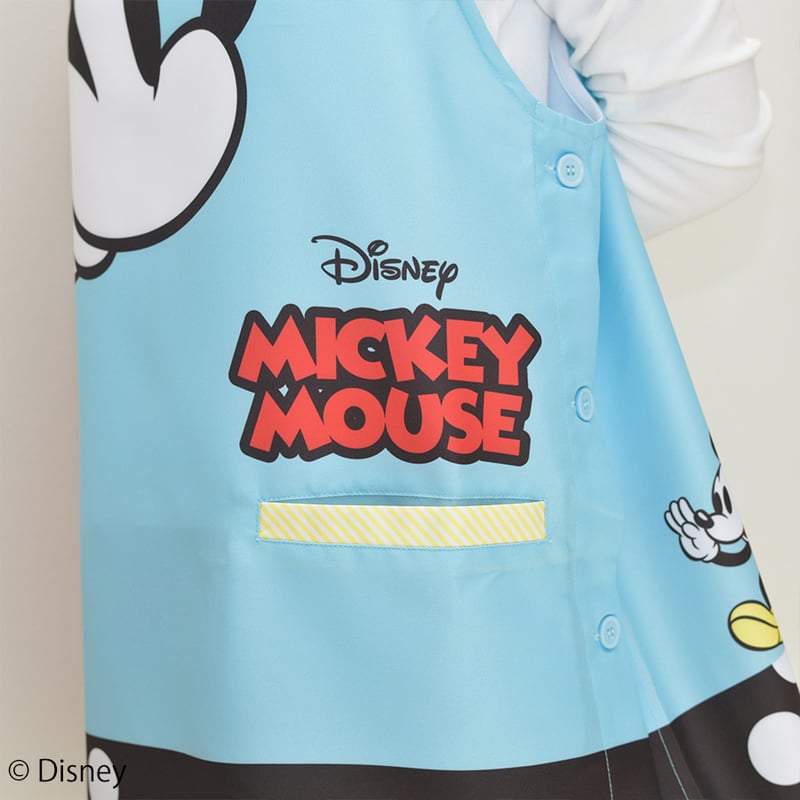 当店限定】 2026春夏新作 保育士エプロン ミッキーマウス サイドボタン