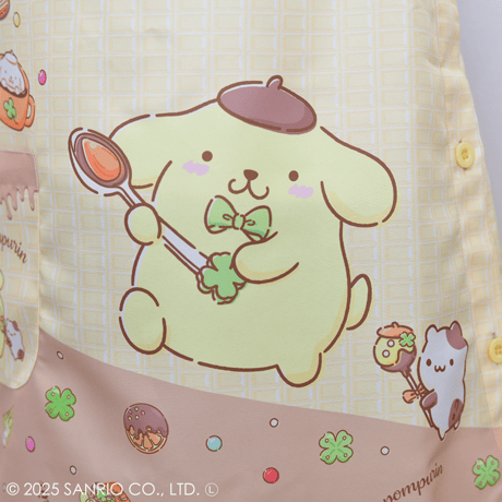 2025春夏新作 保育士エプロン ポムポムプリンチョコレートキッチン 25614157 サイドボタン