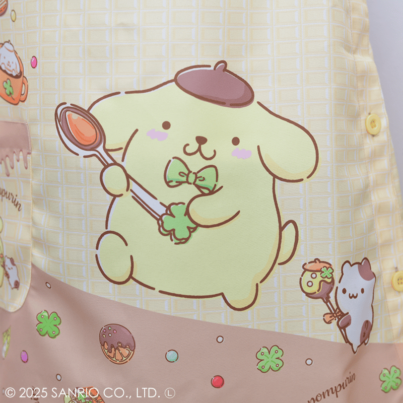 2025春夏新作 保育士エプロン ポムポムプリンチョコレート