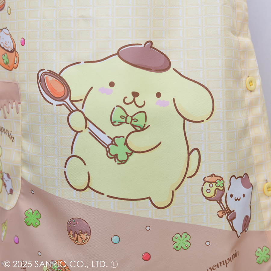 2025春夏新作 保育士エプロン ポムポムプリンチョコレートキッチン