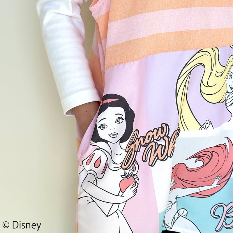 2023春夏新作 保育士エプロン ディズニープリンセス ディズニー カラー