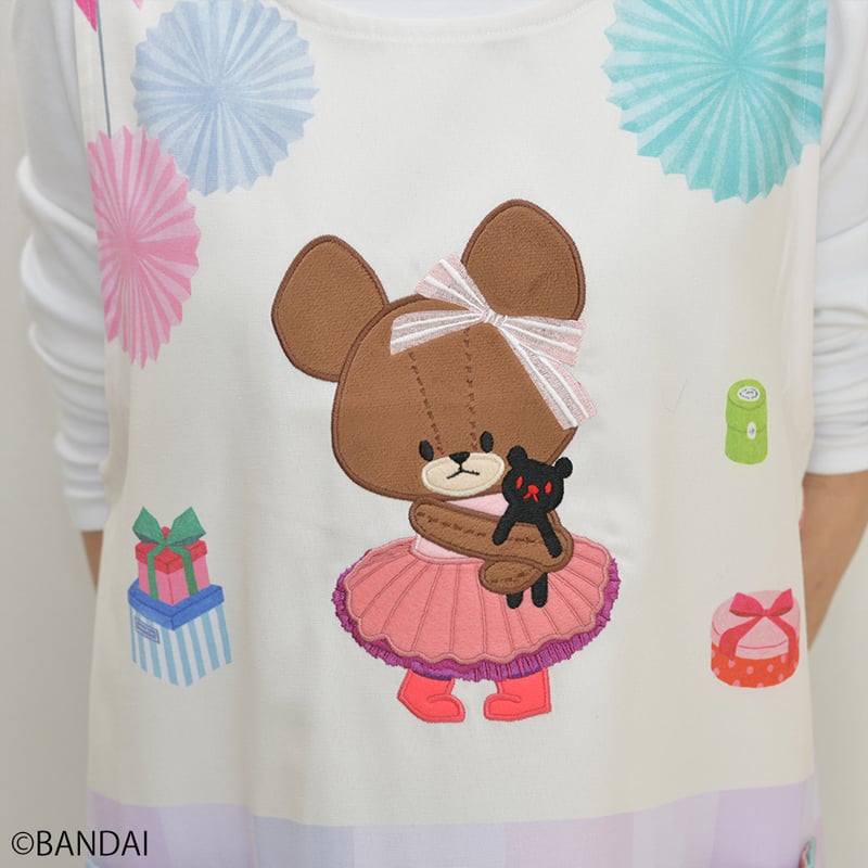 2026春夏新作 保育士エプロン くまのがっこう JA44132-61 サイドボタン