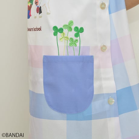 2026春夏新作 保育士エプロン くまのがっこう JA44130-61 サイドボタン