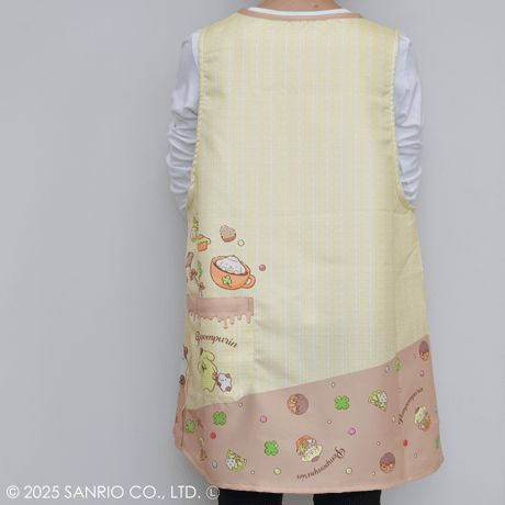 2025春夏新作 保育士エプロン ポムポムプリンチョコレートキッチン 25614157 サイドボタン