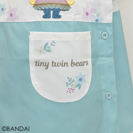 2025秋冬新作 保育士エプロン ルルロロ TINYTWINBEAR  RA43983-52 サイドボタン