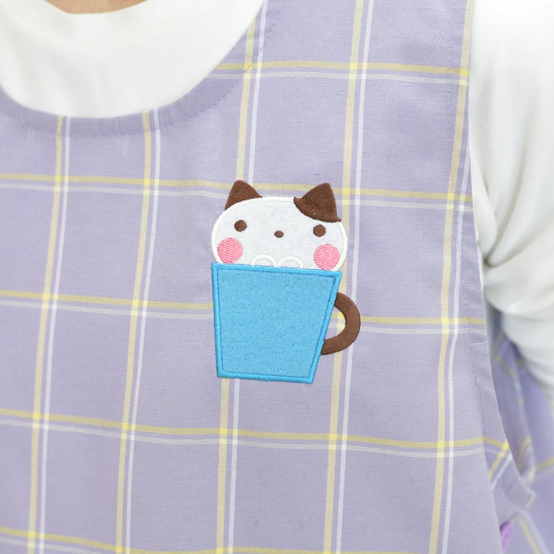 2025春夏新作 【おてんばママ】猫ドーナツプリントキッチン WA-7017