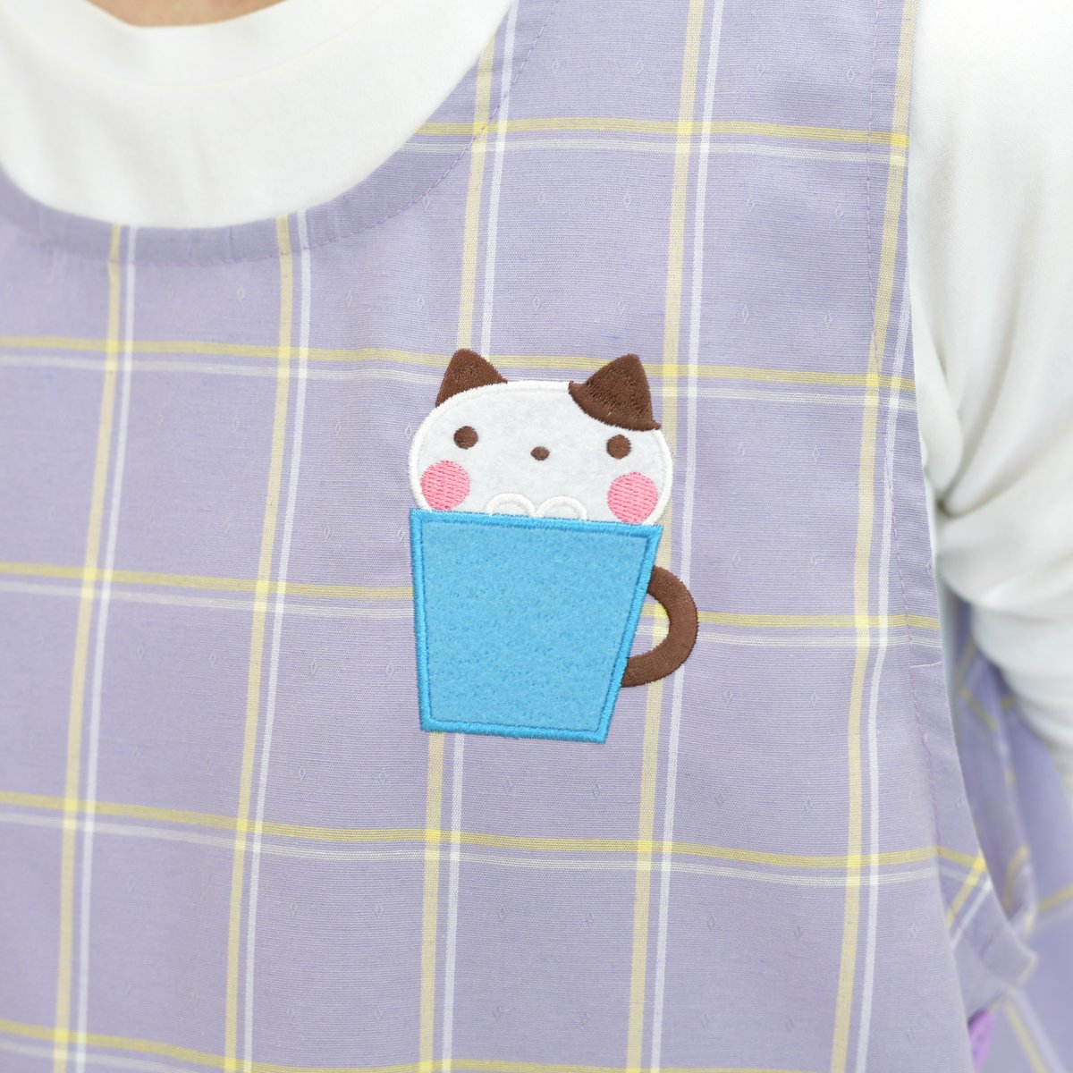2025春夏新作 【おてんばママ】猫ドーナツプリントキッチン WA-7017