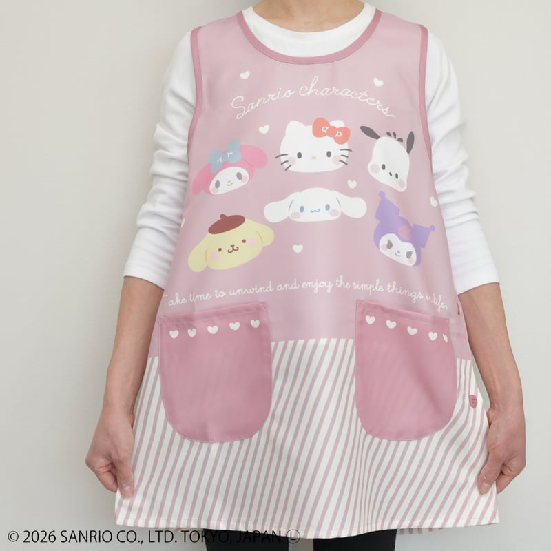 2026春夏新作 保育士エプロン サンリオキャラクターズ 42379 ピンク