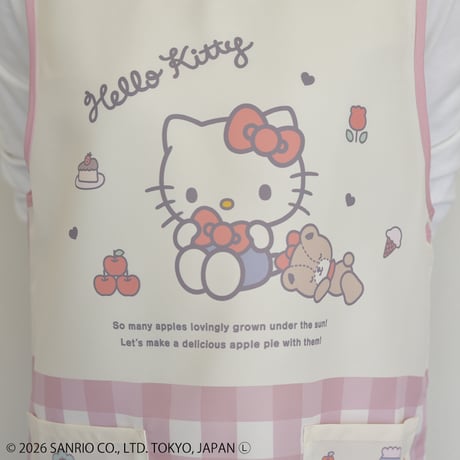 2026春夏新作 保育士エプロン ハローキティ 41289 ピンク サイドボタン