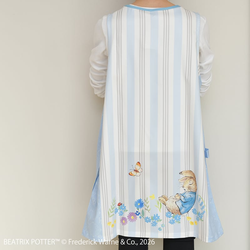 2026春夏新作 保育士エプロン ピーターラビット ブルー ST-CNPR0004