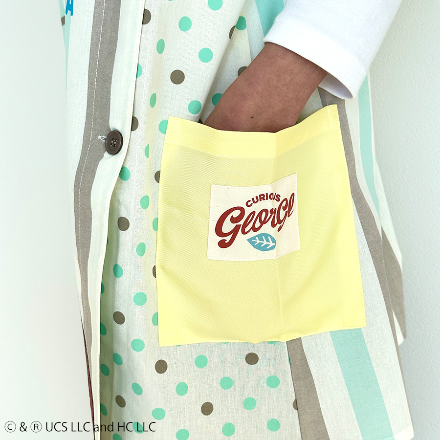 完売品　おさるのジョージエプロン　保育士エプロン　学研 学研 おさるのジョージ エプロン 保育士 - メルカリ