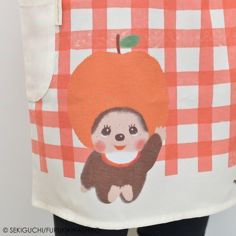 【新品未使用未開封品】キッコーマン 3月のライオン エプロン 鍋つかみ 缶バッチ 2025秋冬新作 保育士エプロン モンチッチ MA44118-52 背中ボタン