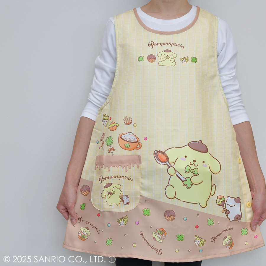 2025春夏新作 保育士エプロン ポムポムプリンチョコレートキッチン