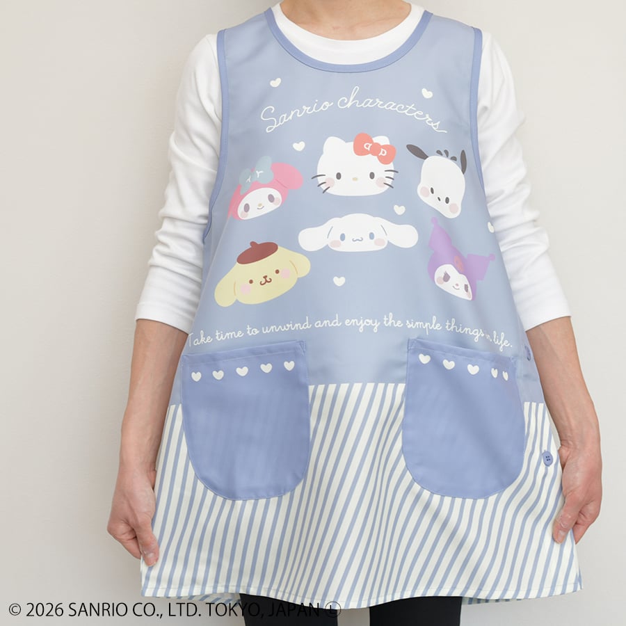 2026春夏新作 保育士エプロン サンリオキャラクターズ 42379 ブルー