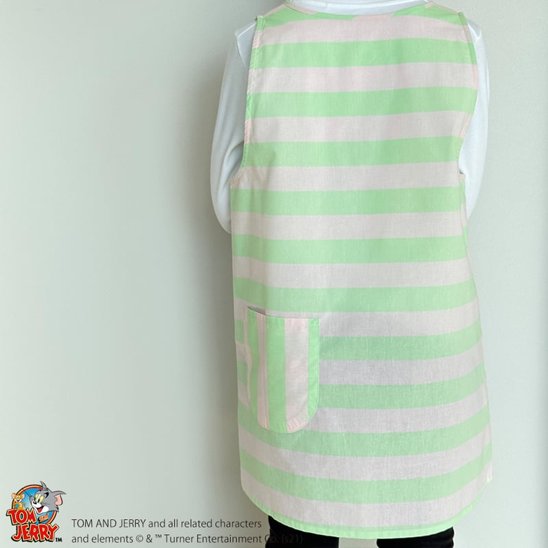 トムとジェリー　かっぽう着　ピンク　エプロン　保育士エプロン　MLサイズ トムとジェリー エプロン 保育士エプロン トムジェリ