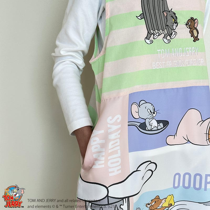 身幅72 犬猫2点セット　保育士エプロン　エプロン　大きいサイズ astek-shop_apron-085-2