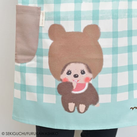 2025秋冬新作 保育士エプロン モンチッチ MA44119-52 背中ボタン