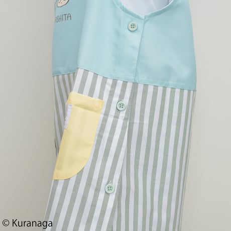 2025春夏新作 保育士エプロン 恐竜はじめました KHA43825-42 M-L サイドボタン