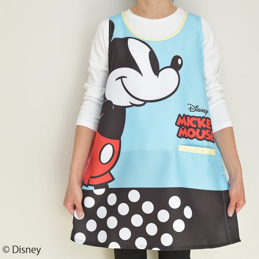 当店限定】 2026春夏新作 保育士エプロン ミッキーマウス サイドボタン