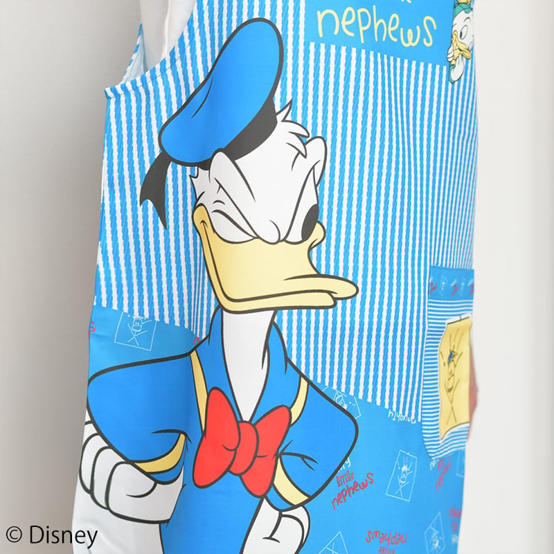 Donald Duck 腰巻きエプロン Disney 100周年 2025春夏新作 保育士エプロン ドナルドダック ディズニー JS0062 M-L