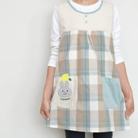 2024秋冬新作 【おてんばママ】レモンうさぎキッチン（ブルー） M-L 保育士エプロン サイドボタン