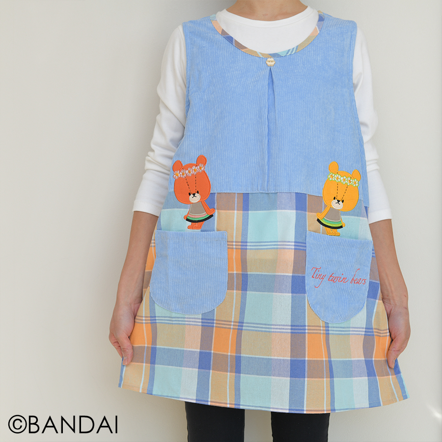 くまの学校エプロン 2024秋冬新作 保育士エプロン くまのがっこう JA43828-42 サイド